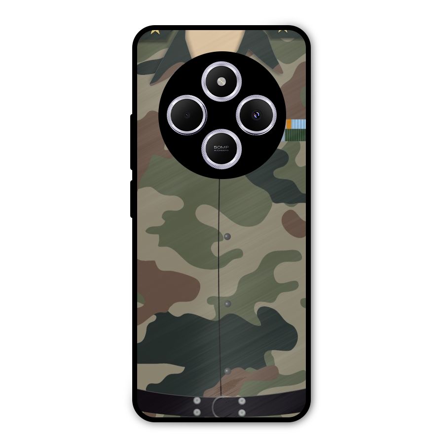 Army Uniform Metal Back Case for Poco C75 5G