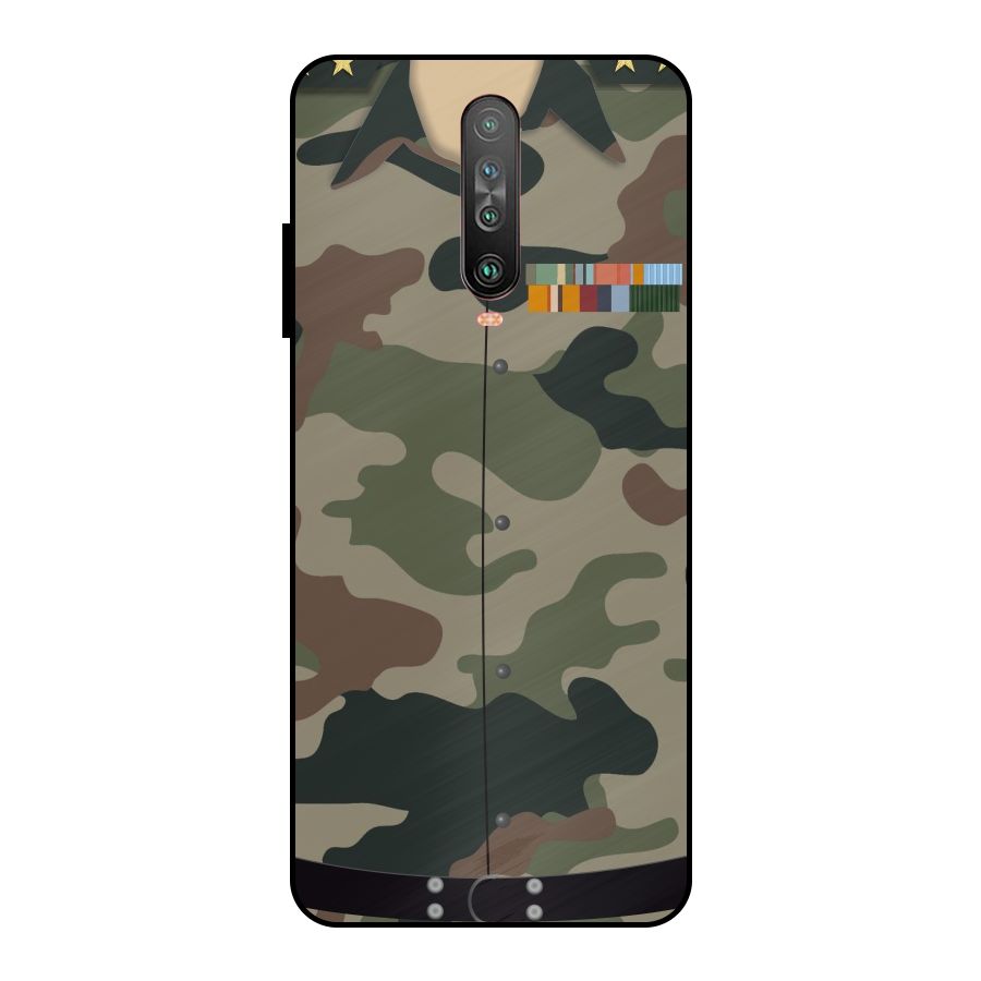 Army Uniform Metal Back Case for Poco X2