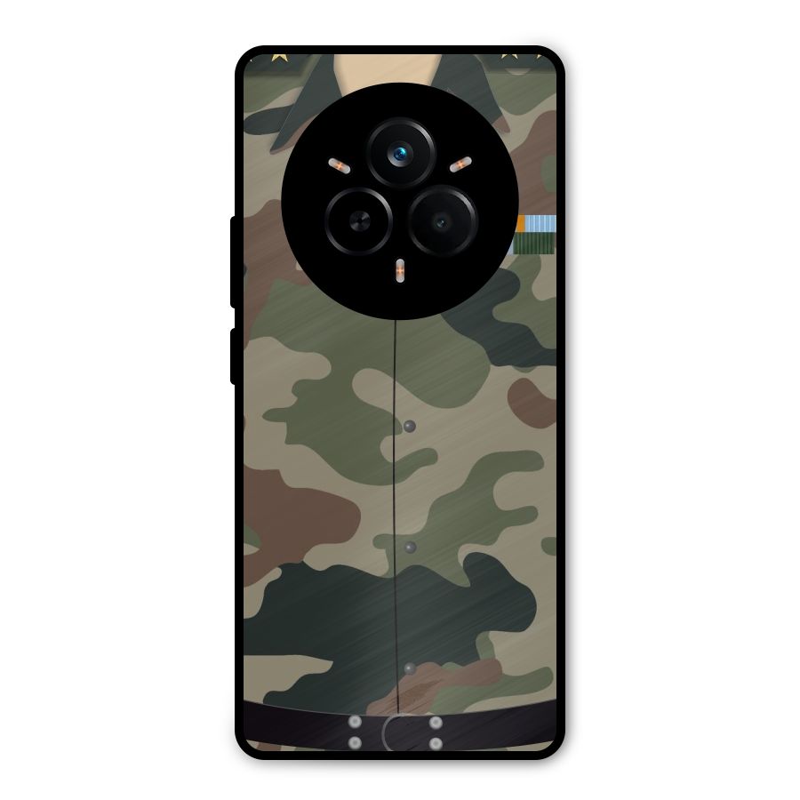 Army Uniform Metal Back Case for Realme 14 Pro Plus