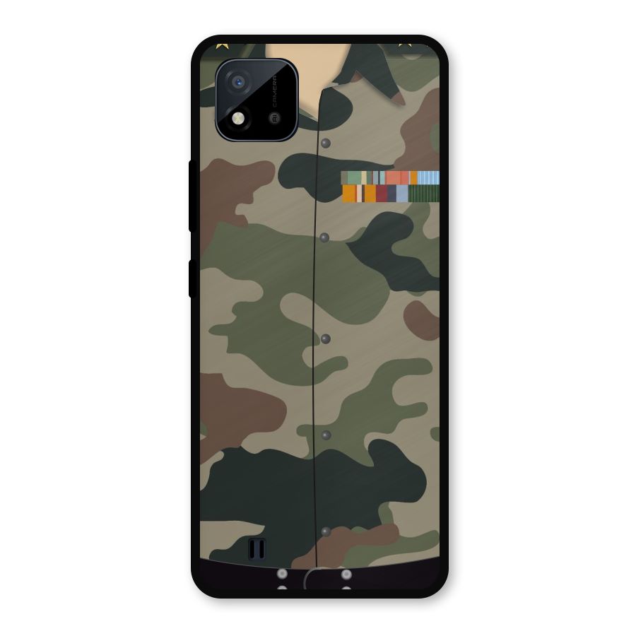 Army Uniform Metal Back Case for Realme C11 2021