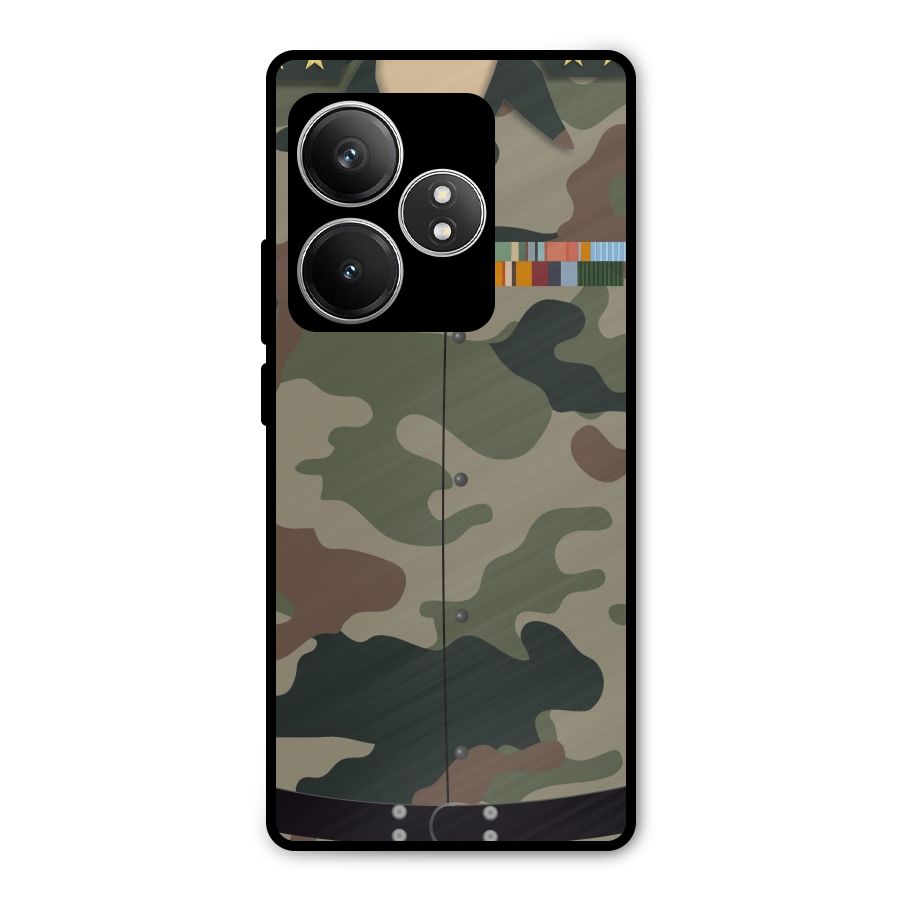 Army Uniform Metal Back Case for Realme GT 6T