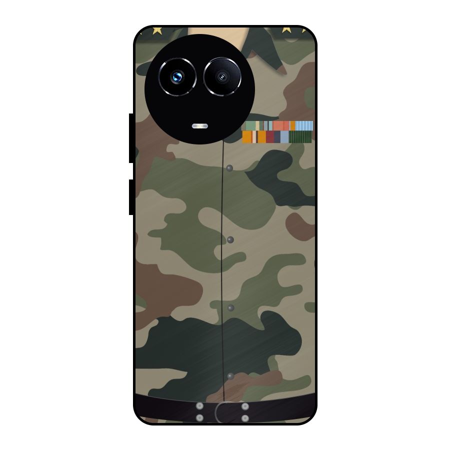 Army Uniform Metal Back Case for Realme Narzo 60X