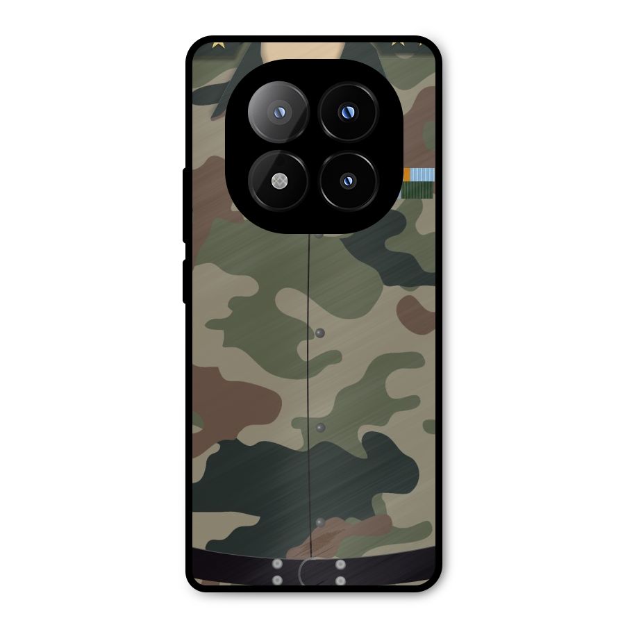 Army Uniform Metal Back Case for Redmi Note 14 Pro Plus 5G