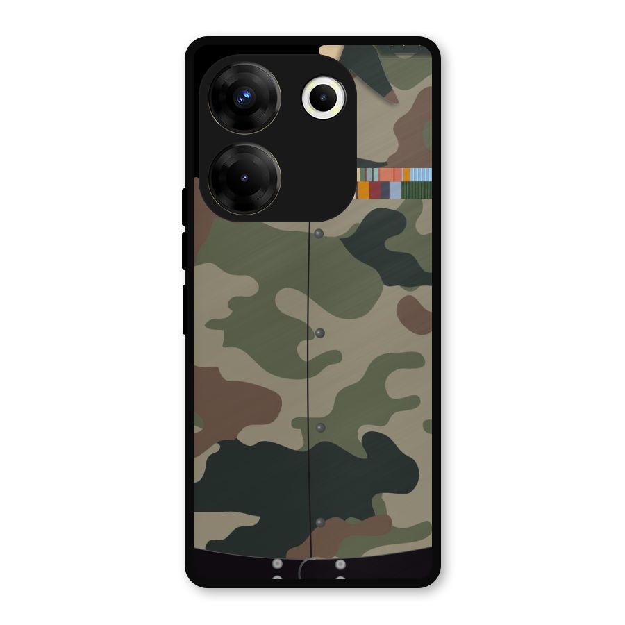 Army Uniform Metal Back Case for Tecno Camon 20