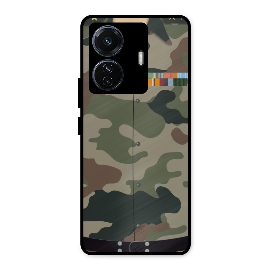 Army Uniform Metal Back Case for Vivo T1 Pro