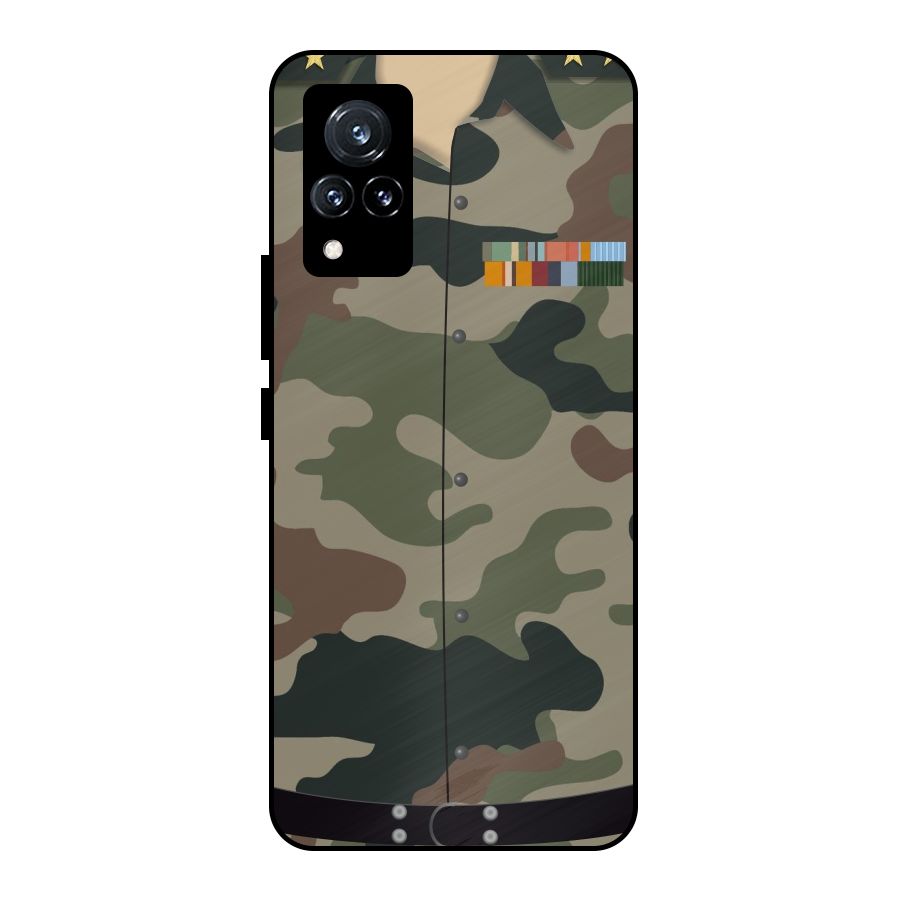 Army Uniform Metal Back Case for Vivo V21 5G