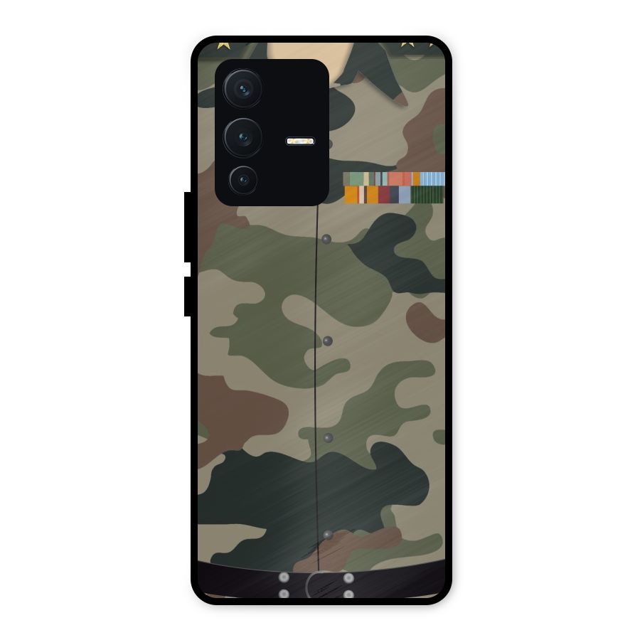 Army Uniform Metal Back Case for Vivo V23 5G