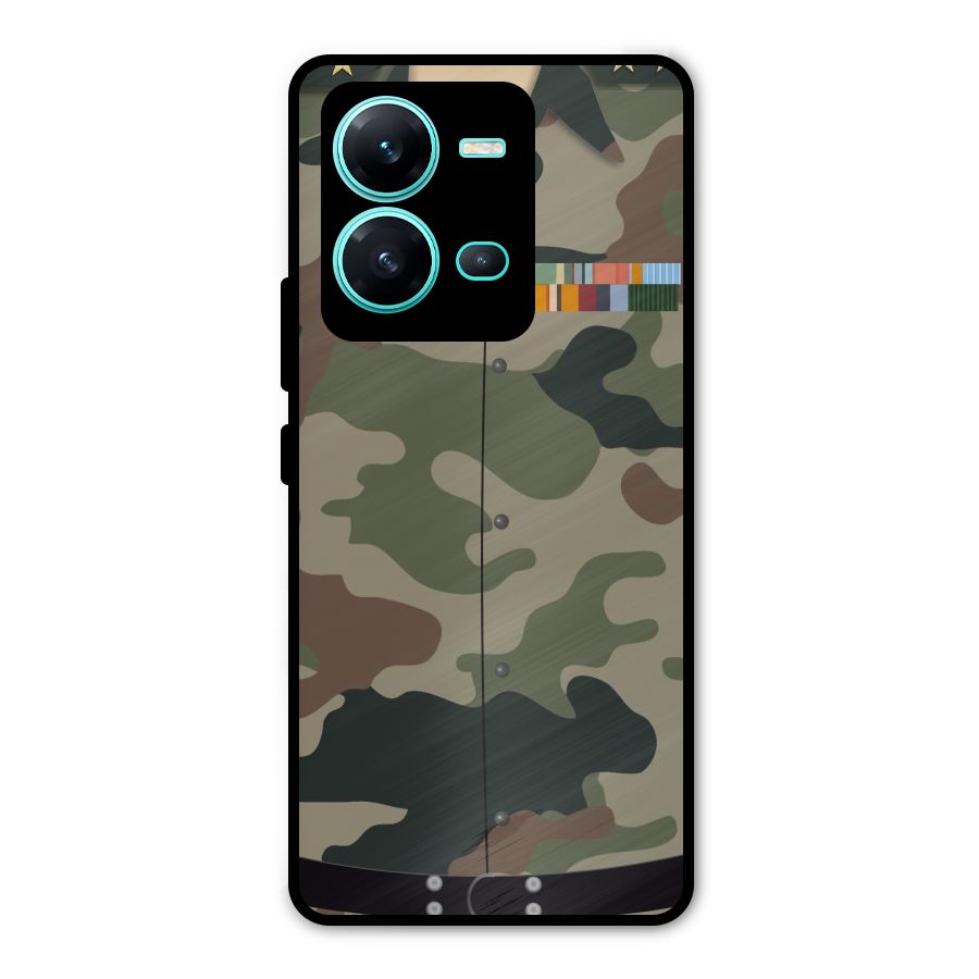 Army Uniform Metal Back Case for Vivo V25