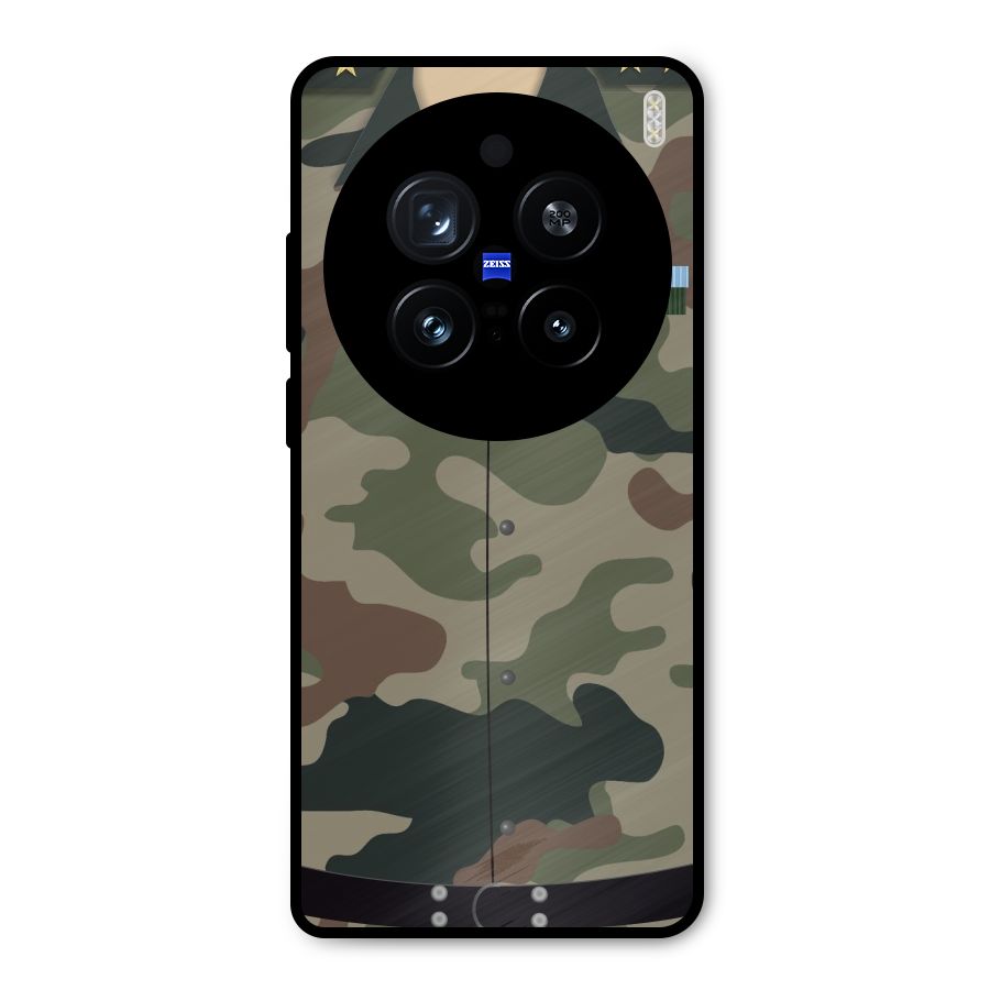 Army Uniform Metal Back Case for Vivo X200 Pro