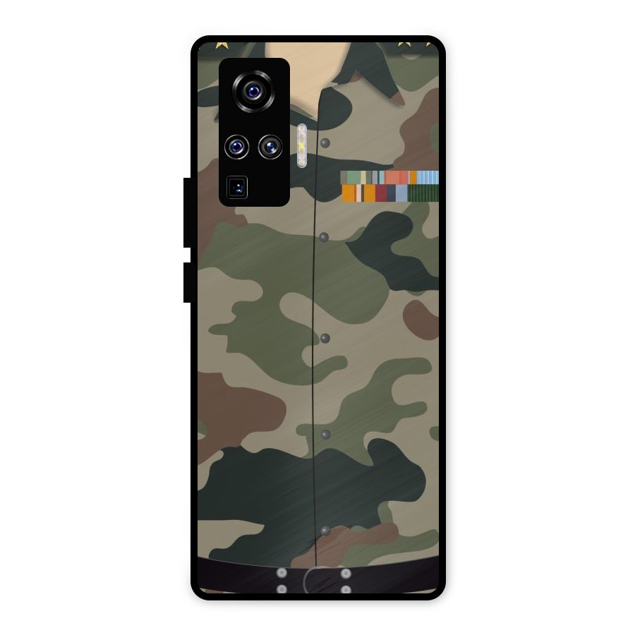 Army Uniform Metal Back Case for Vivo X50 Pro