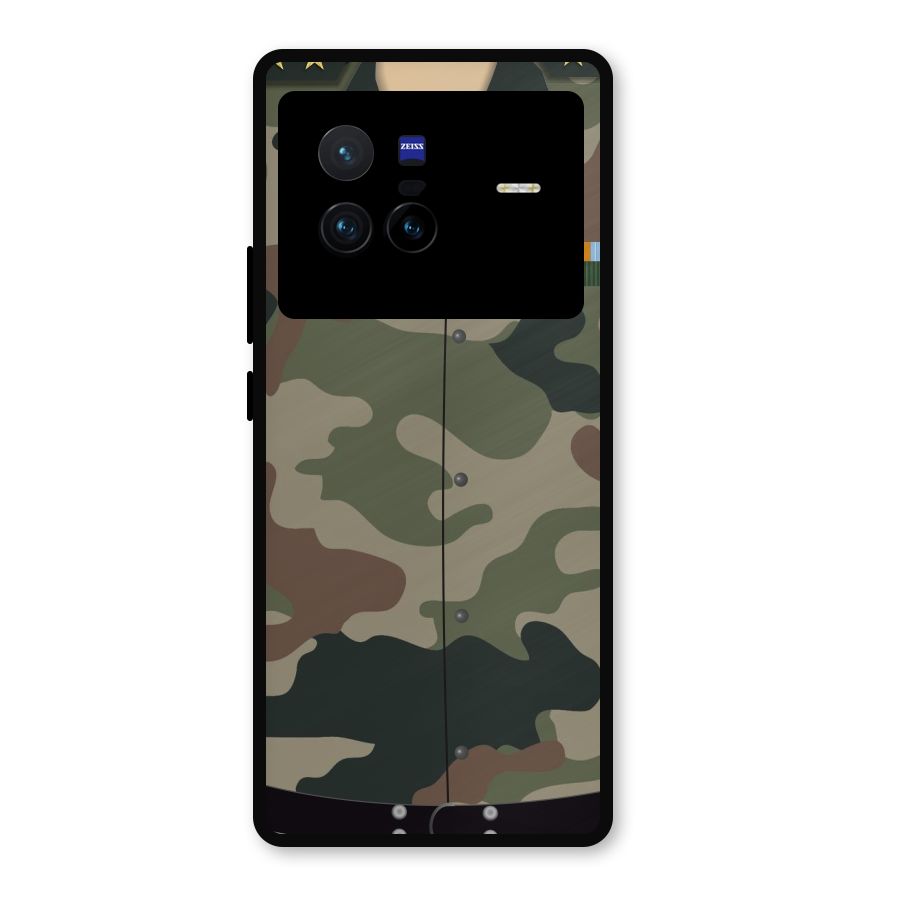 Army Uniform Metal Back Case for Vivo X80