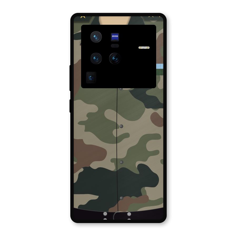 Army Uniform Metal Back Case for Vivo X80 Pro