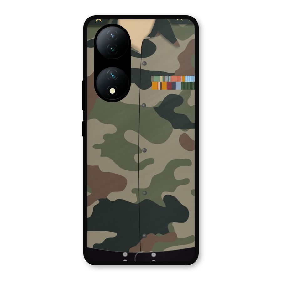 Army Uniform Metal Back Case for Vivo Y100a