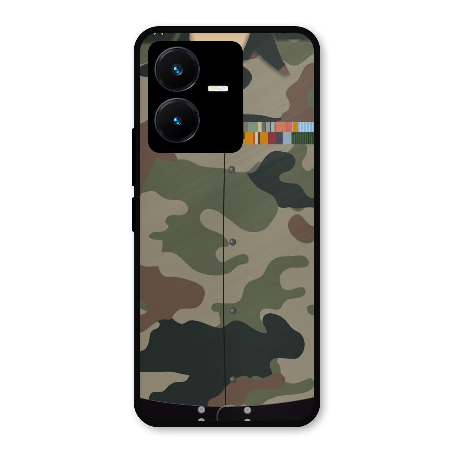 Army Uniform Metal Back Case for Vivo Y22s