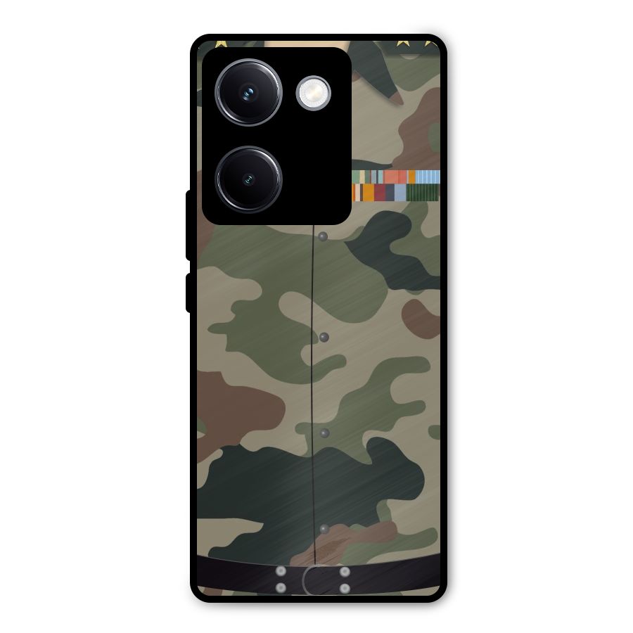 Army Uniform Metal Back Case for Vivo Y300 Plus