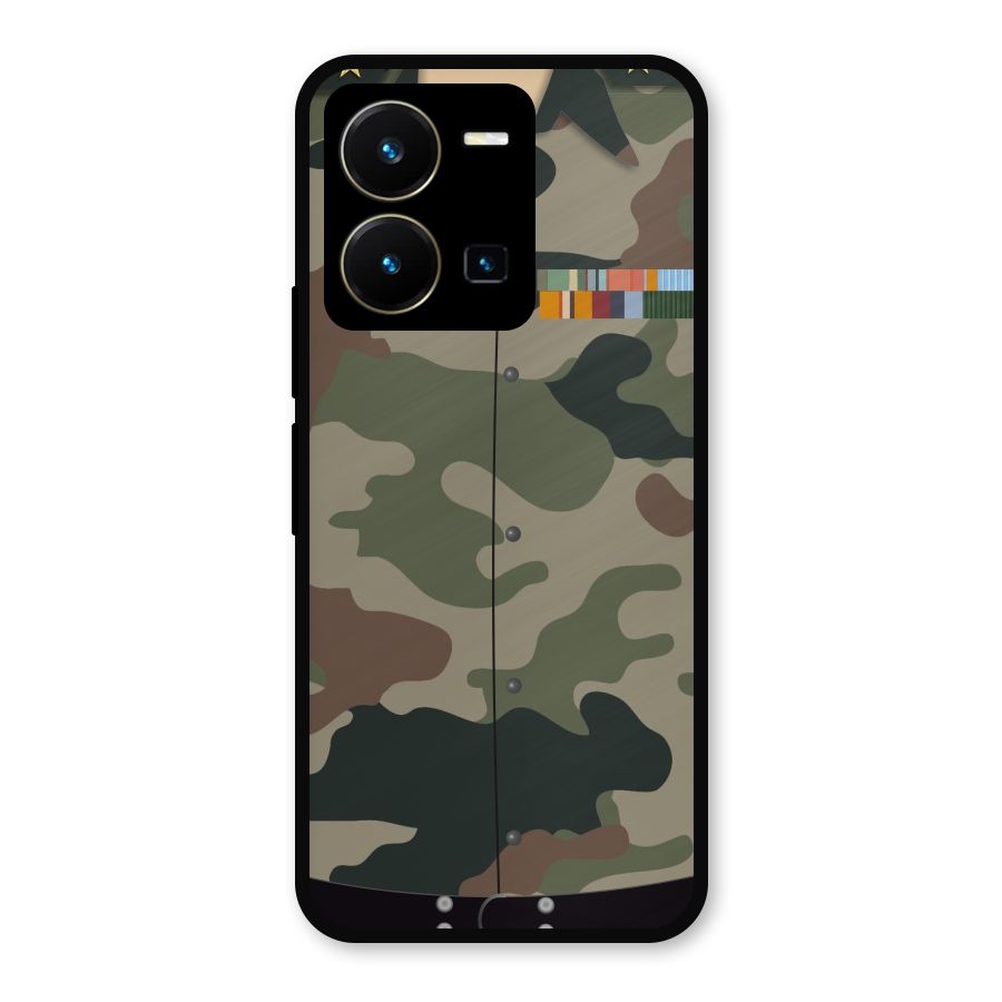 Army Uniform Metal Back Case for Vivo Y35