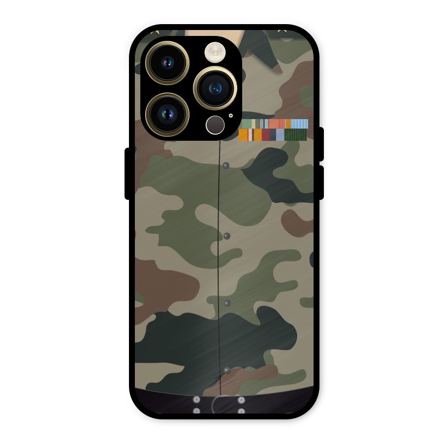 Army Uniform Metal Back Case for iPhone 14 Pro