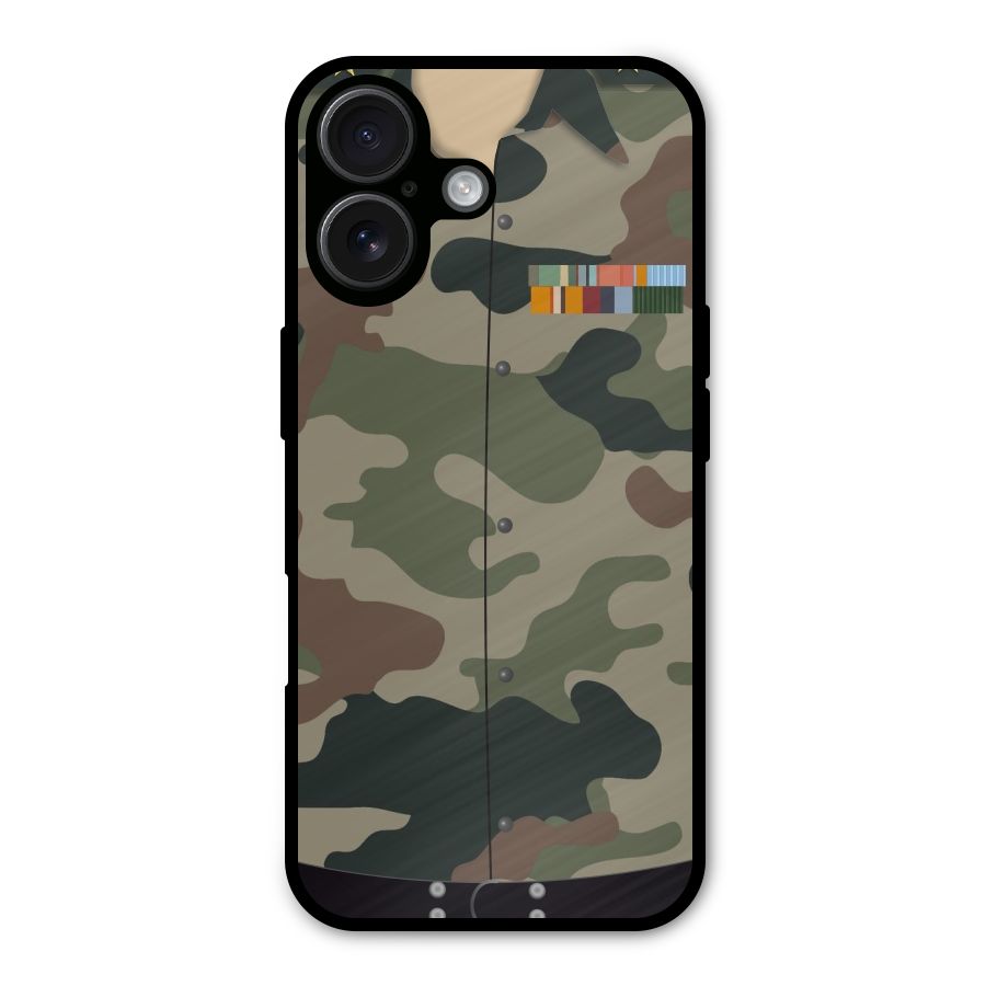 Army Uniform Metal Back Case for iPhone 16