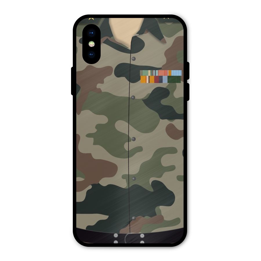 Army Uniform Metal Back Case for iPhone XS