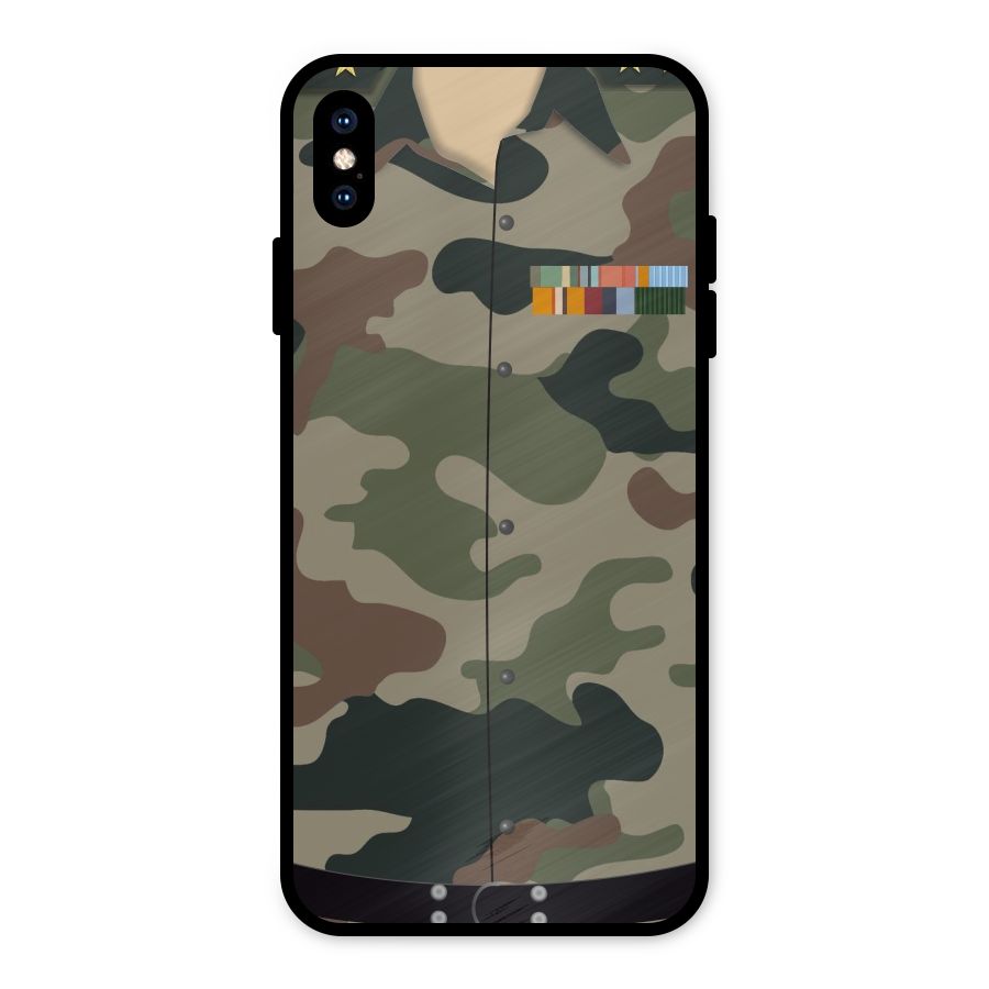 Army Uniform Metal Back Case for iPhone XS Max