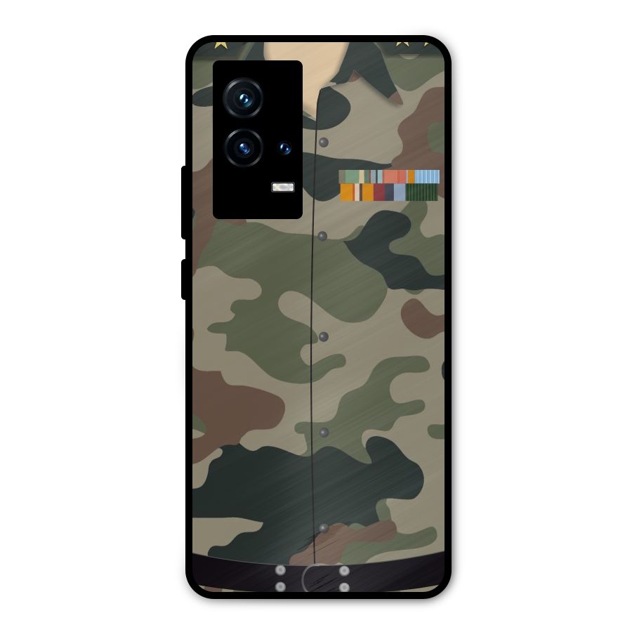 Army Uniform Metal Back Case for iQOO 9 5G