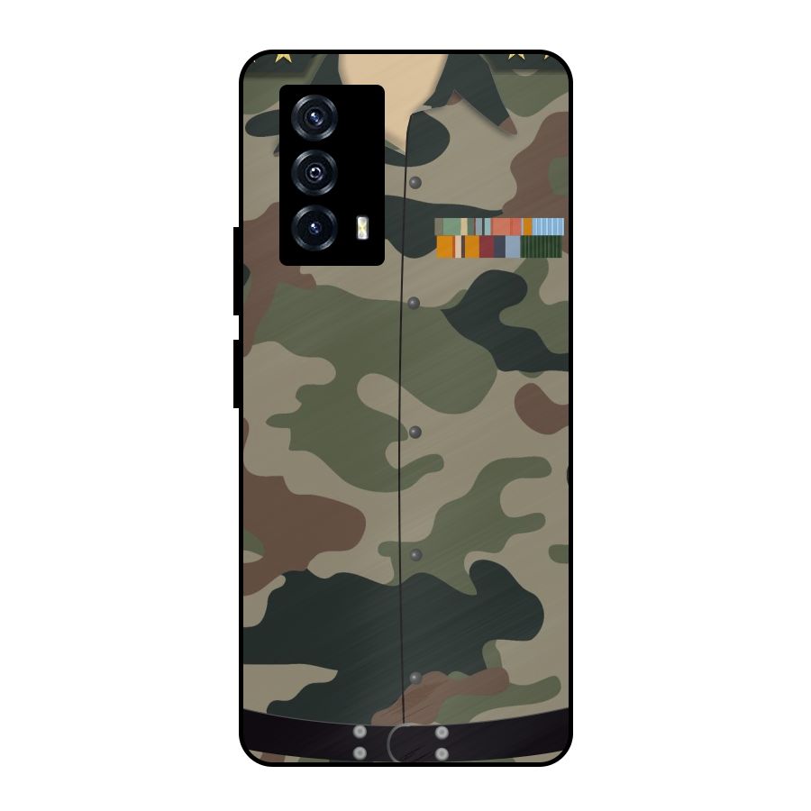 Army Uniform Metal Back Case for iQOO Z5