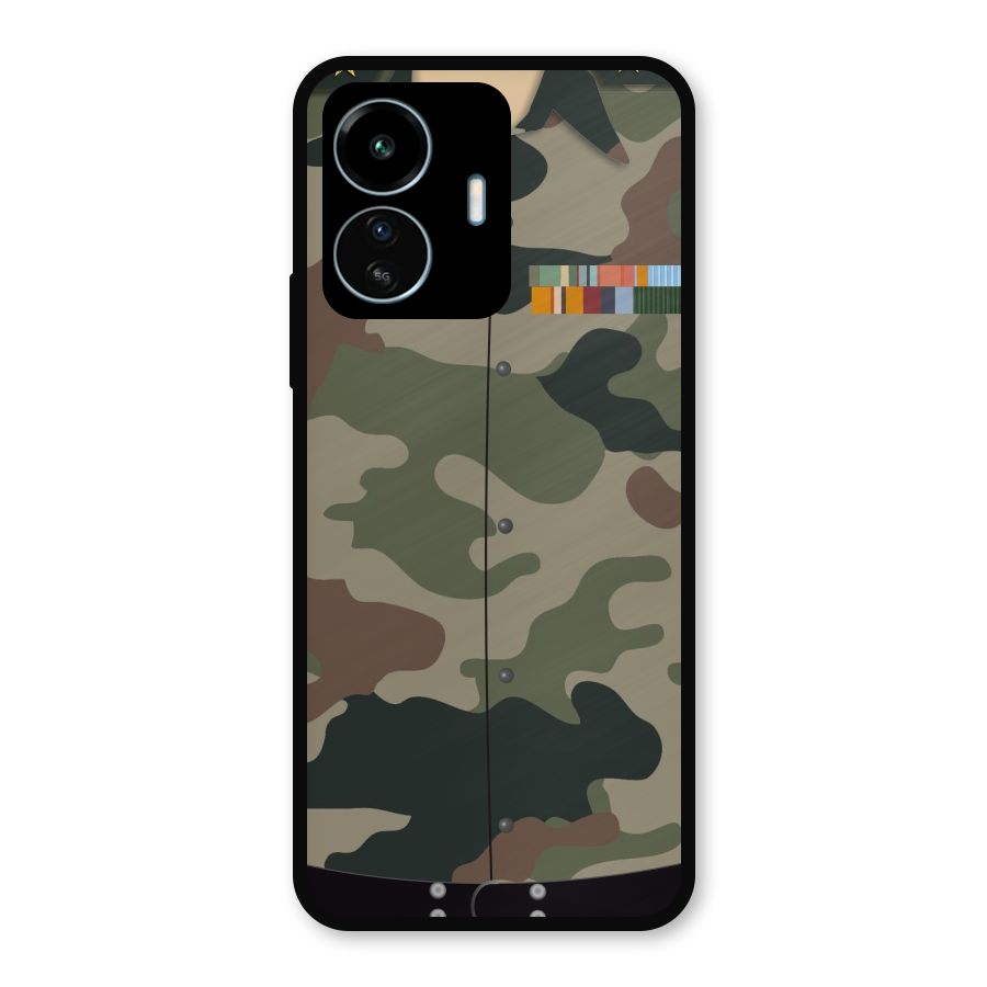 Army Uniform Metal Back Case for vivo iQOO Z6 Lite 5G