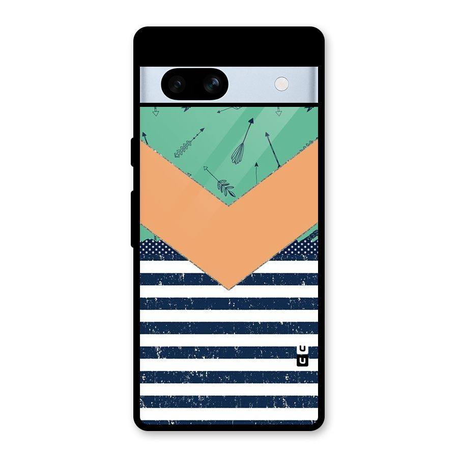 Arrows and Stripes Glass Back Case for Google Pixel 7a