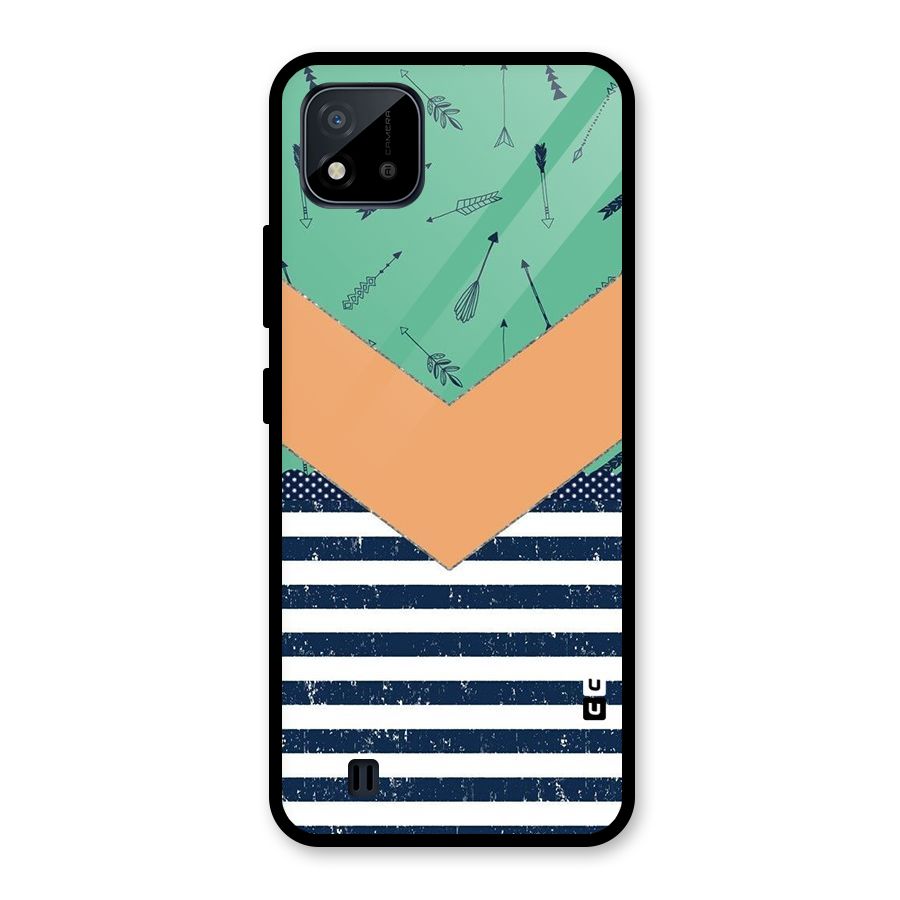 Arrows and Stripes Glass Back Case for Realme C11 2021