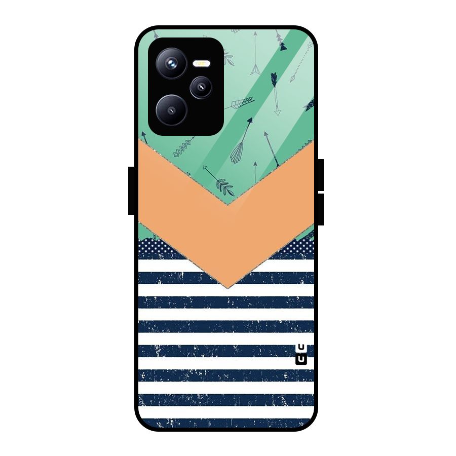 Arrows and Stripes Glass Back Case for Realme C35