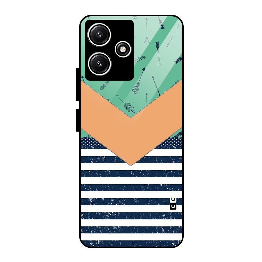 Arrows and Stripes Glass Back Case for Redmi 12 5G