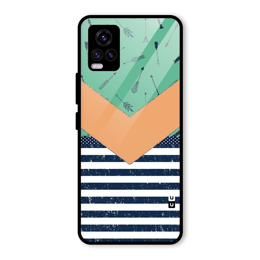 Arrows and Stripes Glass Back Case for Vivo V20 2021