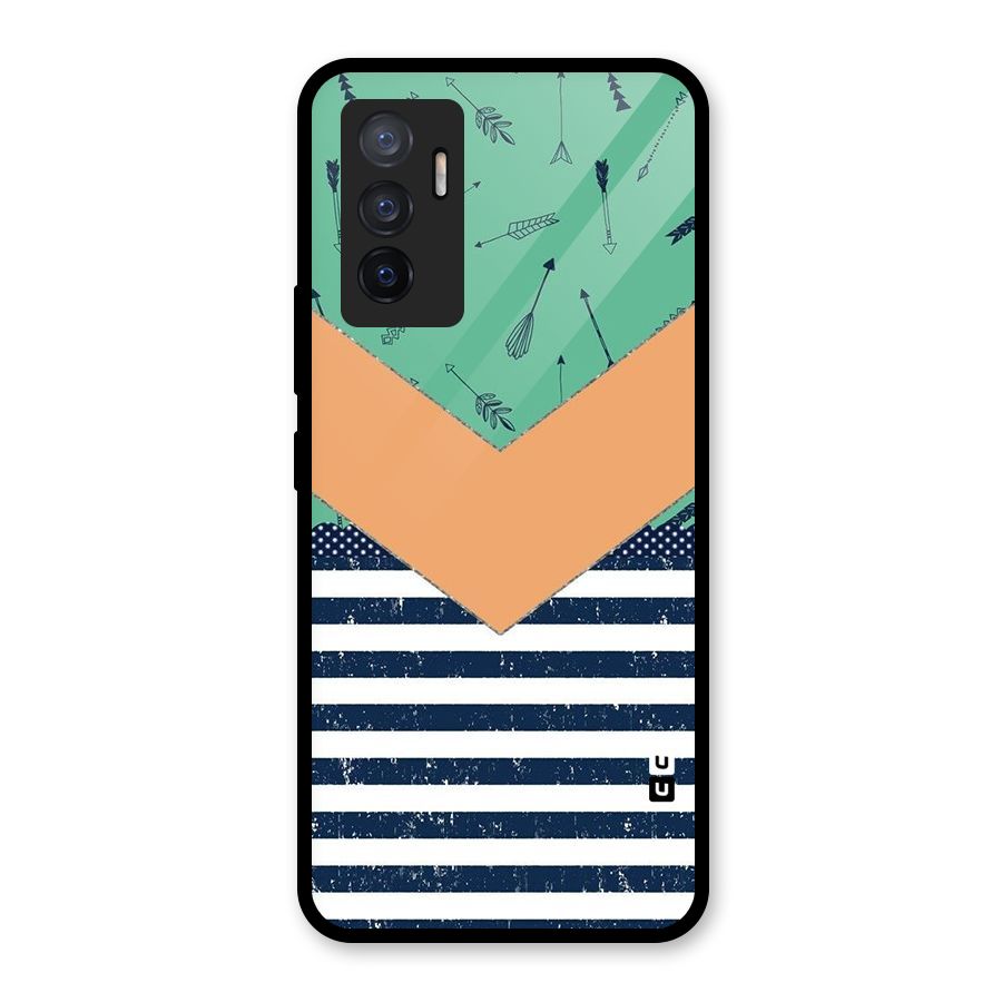 Arrows and Stripes Glass Back Case for Vivo V23e