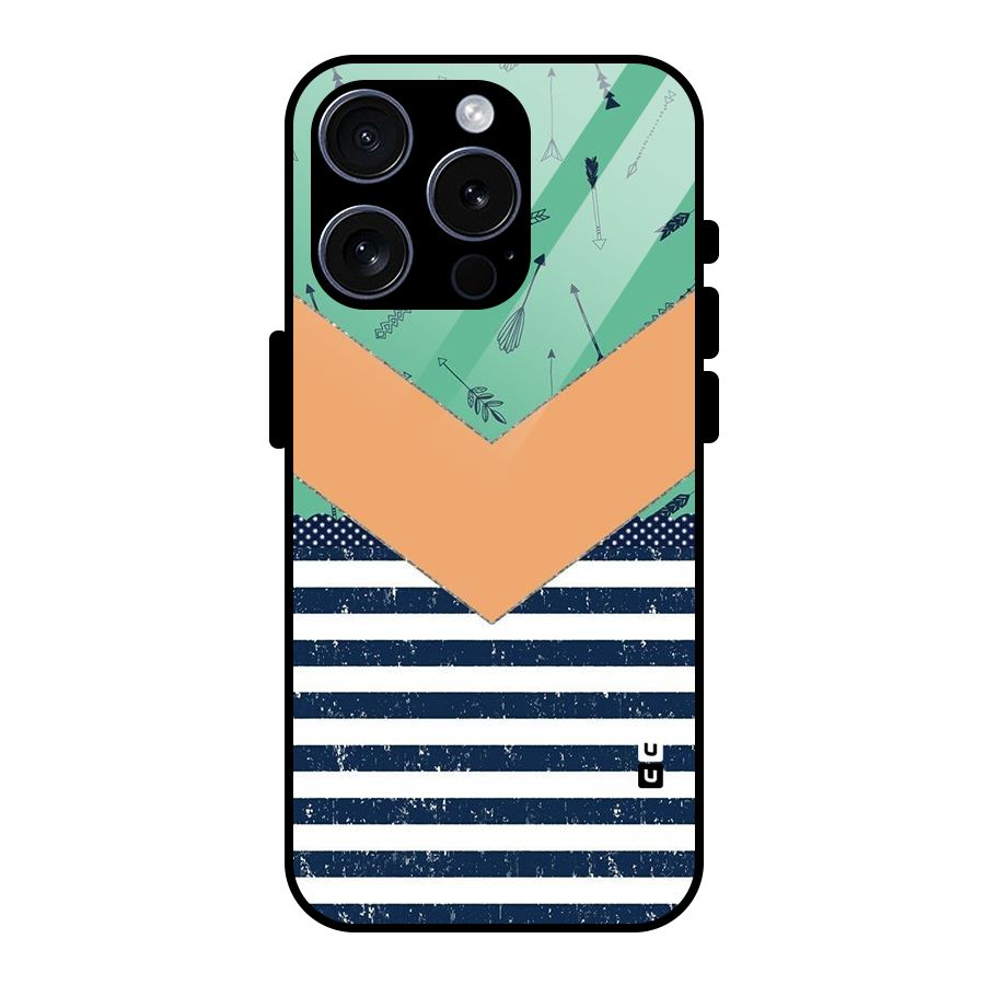 Arrows and Stripes Glass Back Case for iPhone 15 Pro