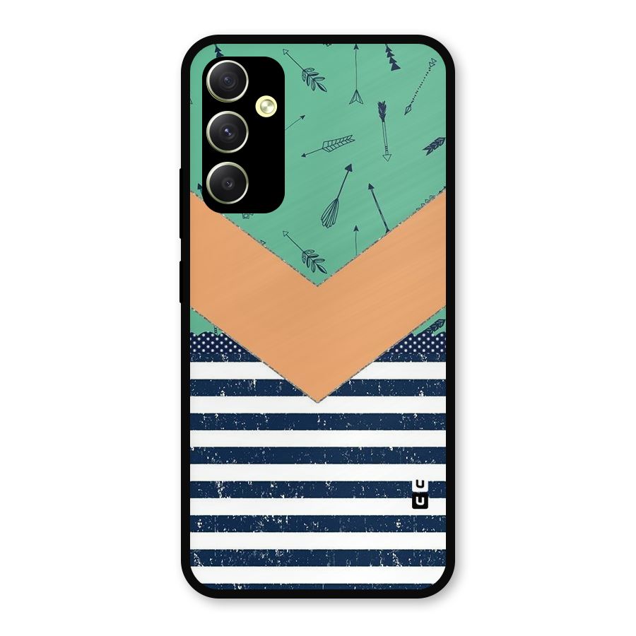 Arrows and Stripes Metal Back Case for Galaxy A34