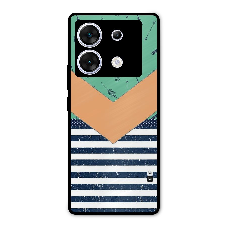 Arrows and Stripes Metal Back Case for Infinix Zero 30 5G