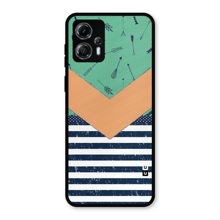 Arrows and Stripes Metal Back Case for Moto G13
