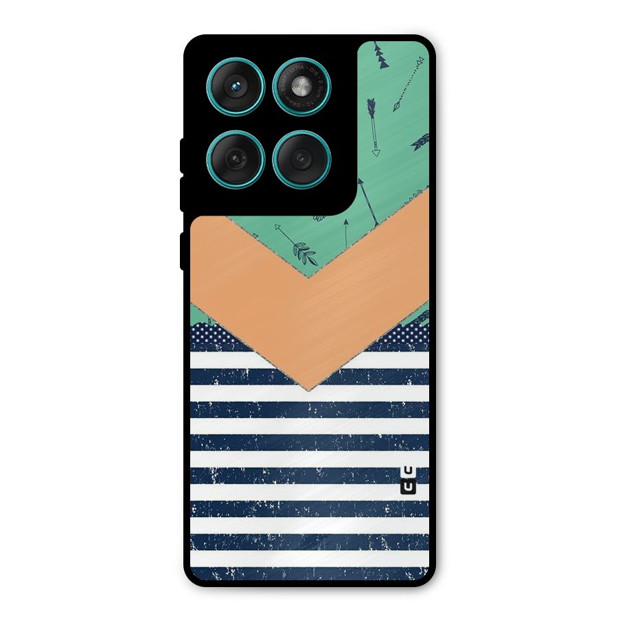 Arrows and Stripes Metal Back Case for Motorola Edge 60