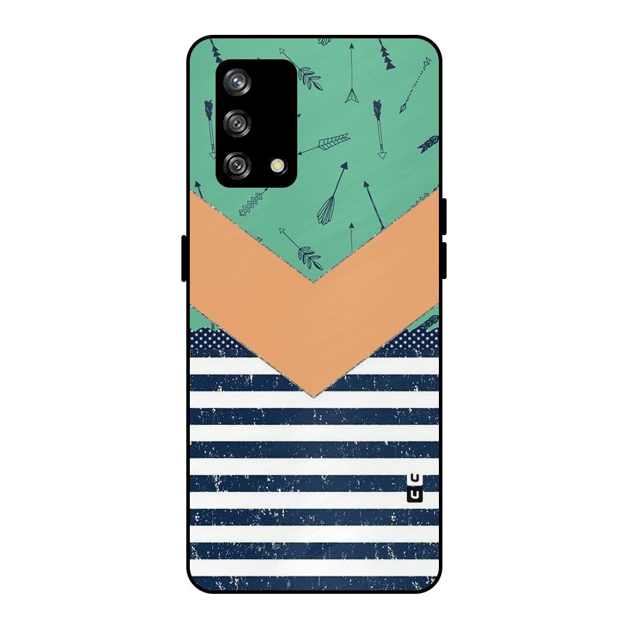 Arrows and Stripes Metal Back Case for Oppo F19