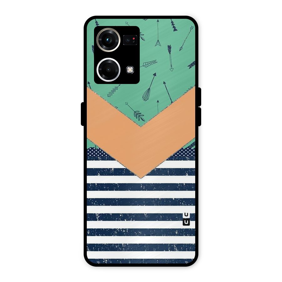 Arrows and Stripes Metal Back Case for Oppo F21 Pro 4G