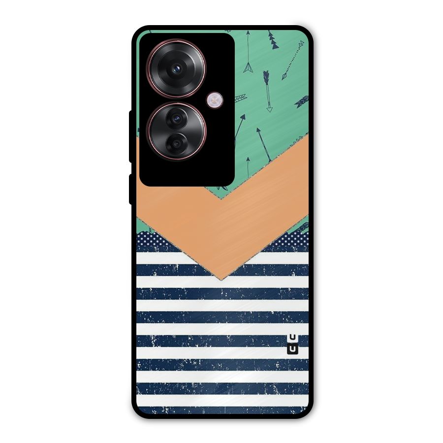 Arrows and Stripes Metal Back Case for Oppo F25 Pro