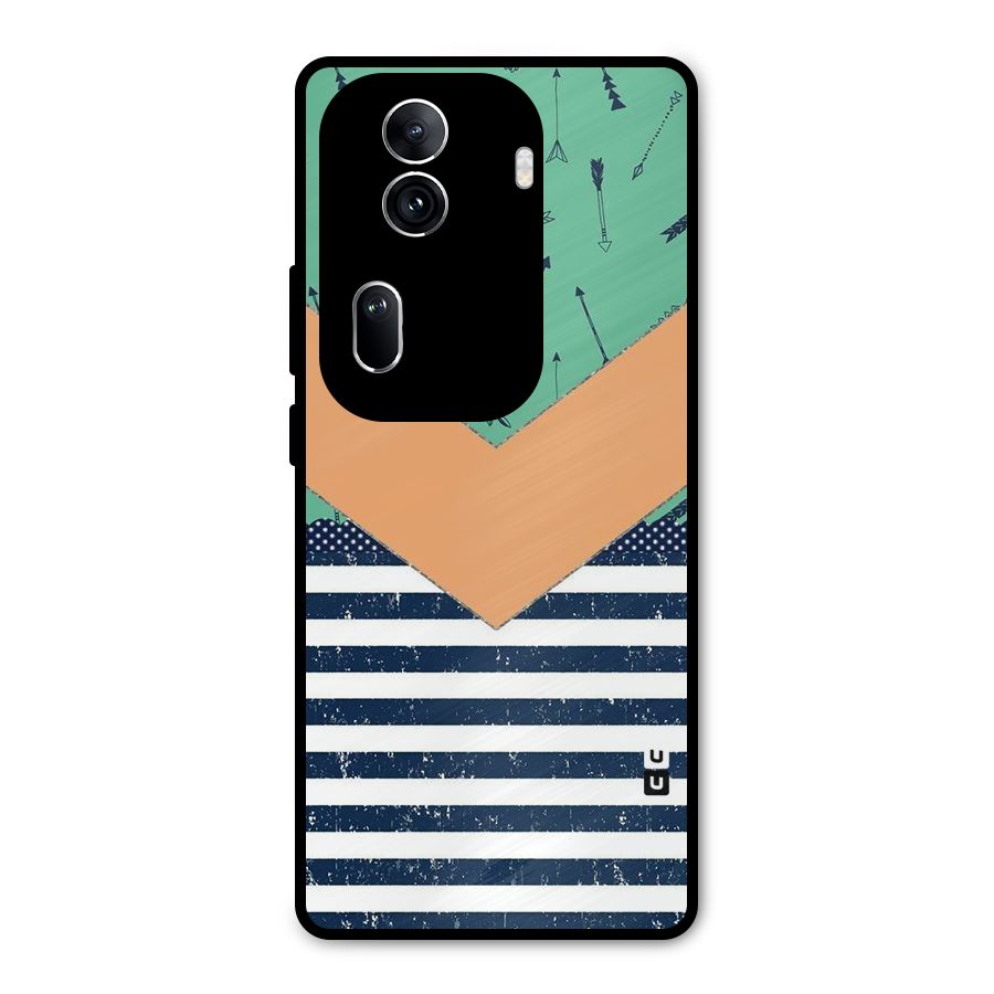 Arrows and Stripes Metal Back Case for Oppo Reno11 Pro 5G