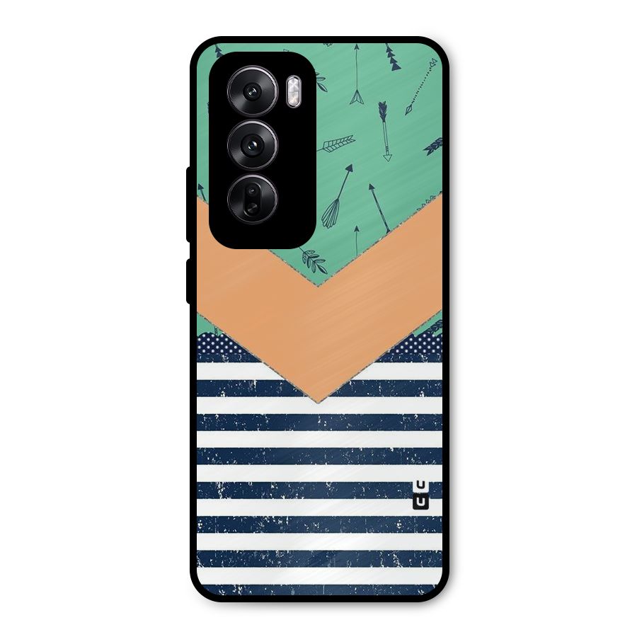 Arrows and Stripes Metal Back Case for Oppo Reno12