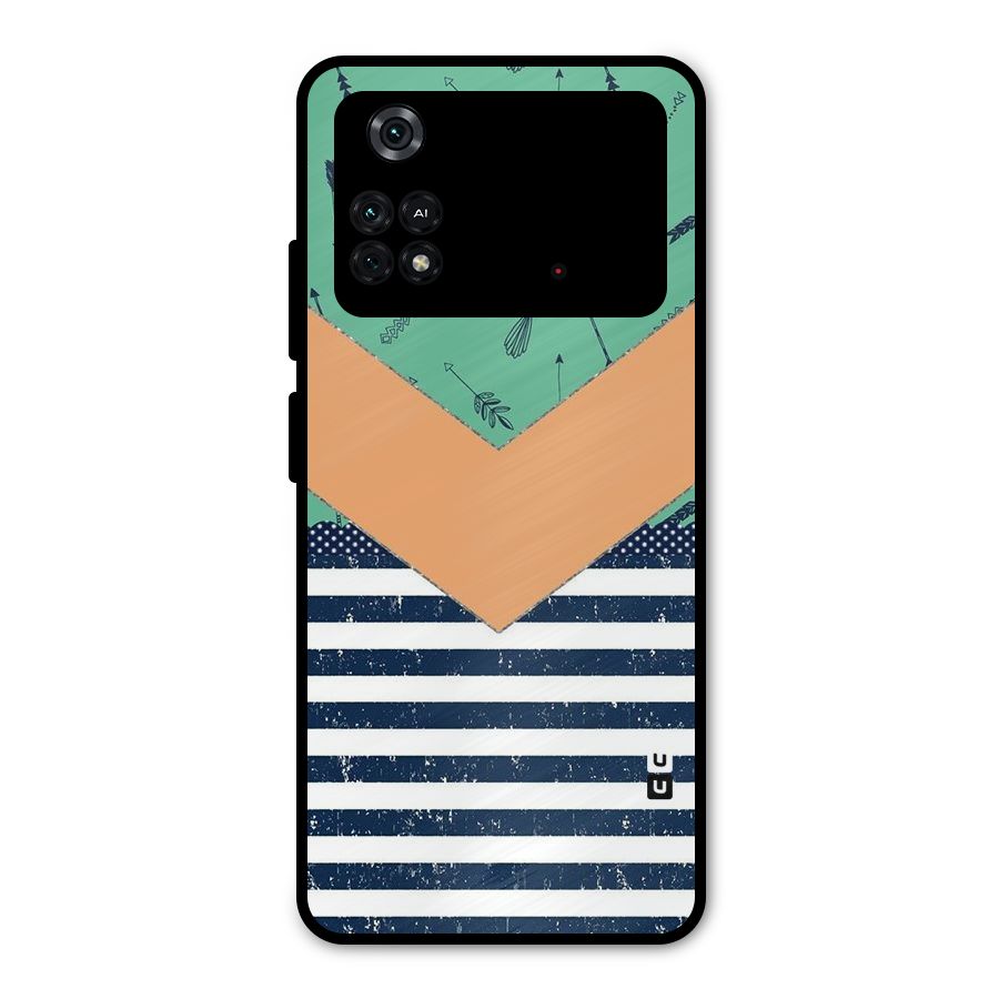 Arrows and Stripes Metal Back Case for Poco M4 Pro 4G