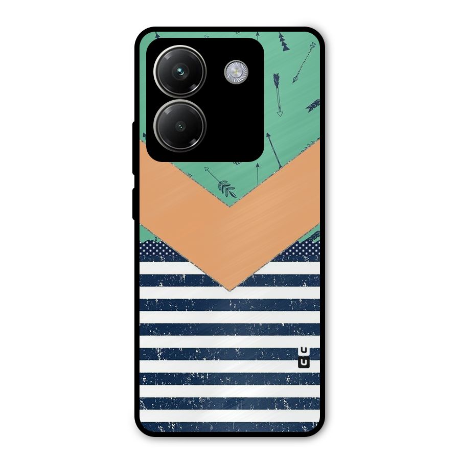 Arrows and Stripes Metal Back Case for Poco M7 Pro 5G