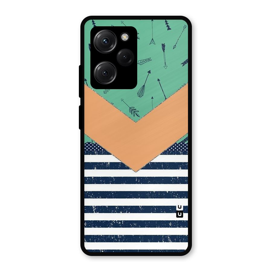 Arrows and Stripes Metal Back Case for Poco X5 Pro
