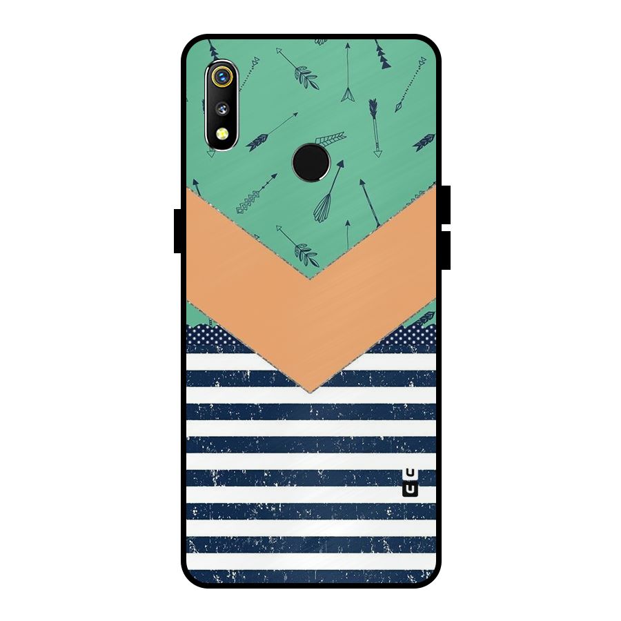 Arrows and Stripes Metal Back Case for Realme 3