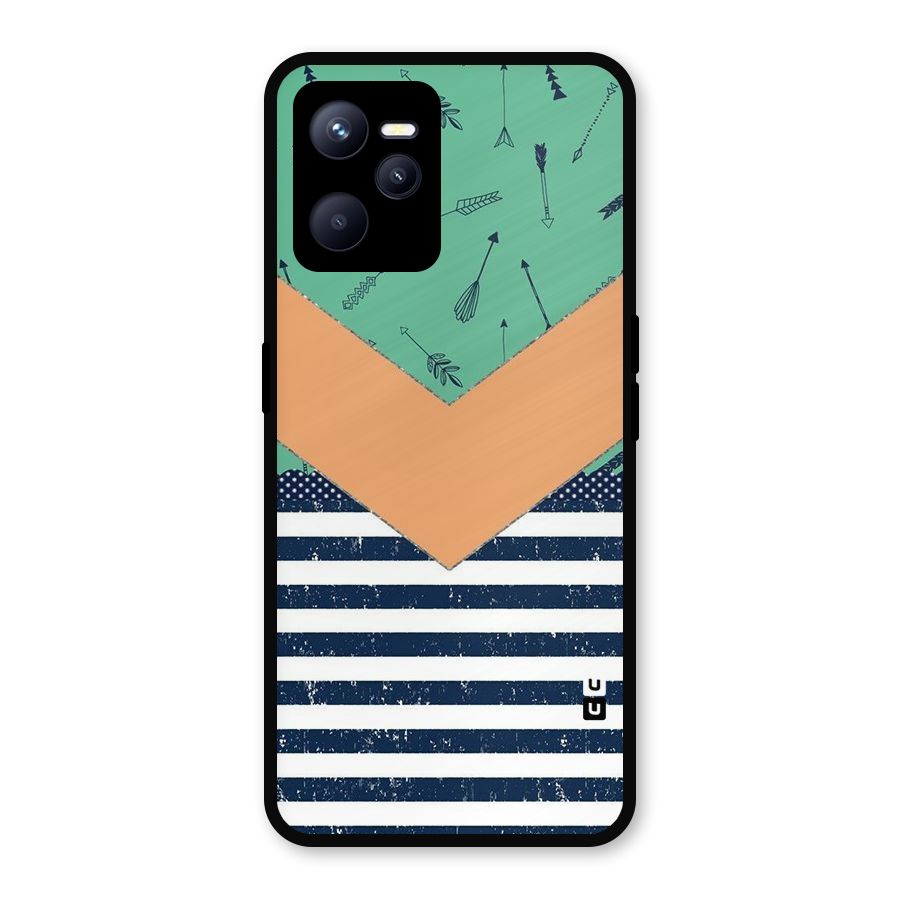 Arrows and Stripes Metal Back Case for Realme C35
