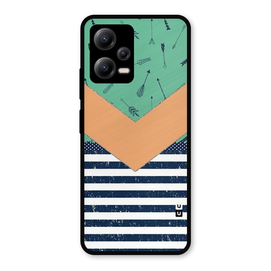 Arrows and Stripes Metal Back Case for Redmi Note 12 5G