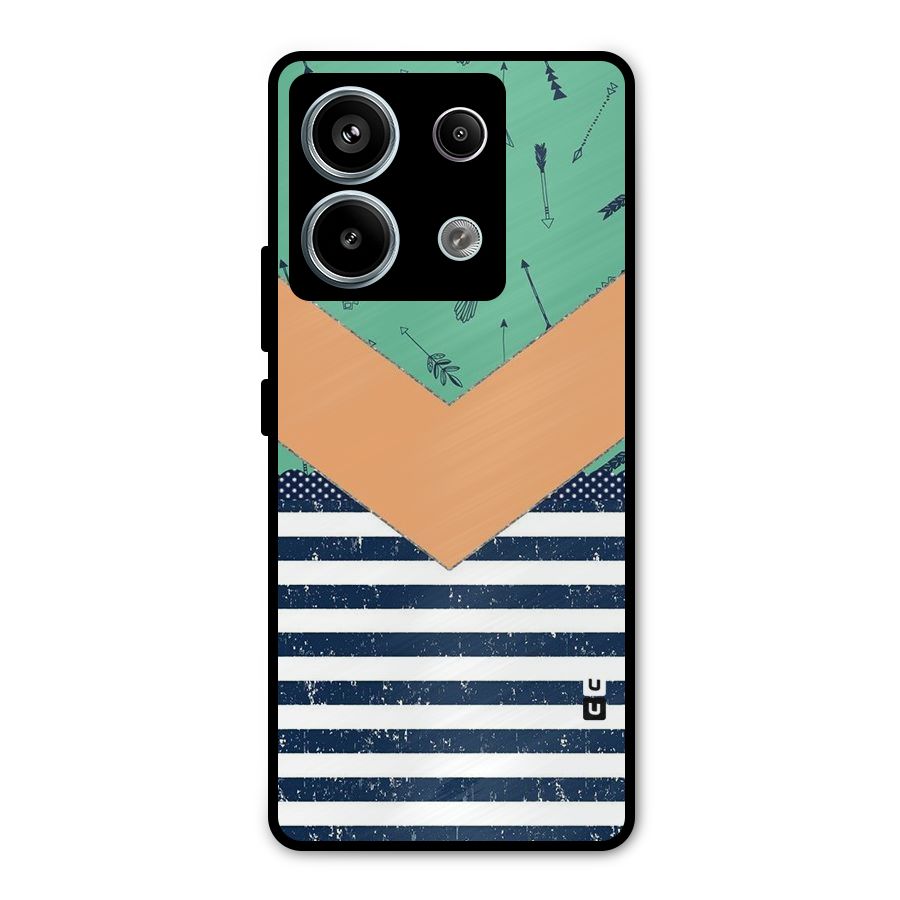 Arrows and Stripes Metal Back Case for Redmi Note 13 Pro 5G